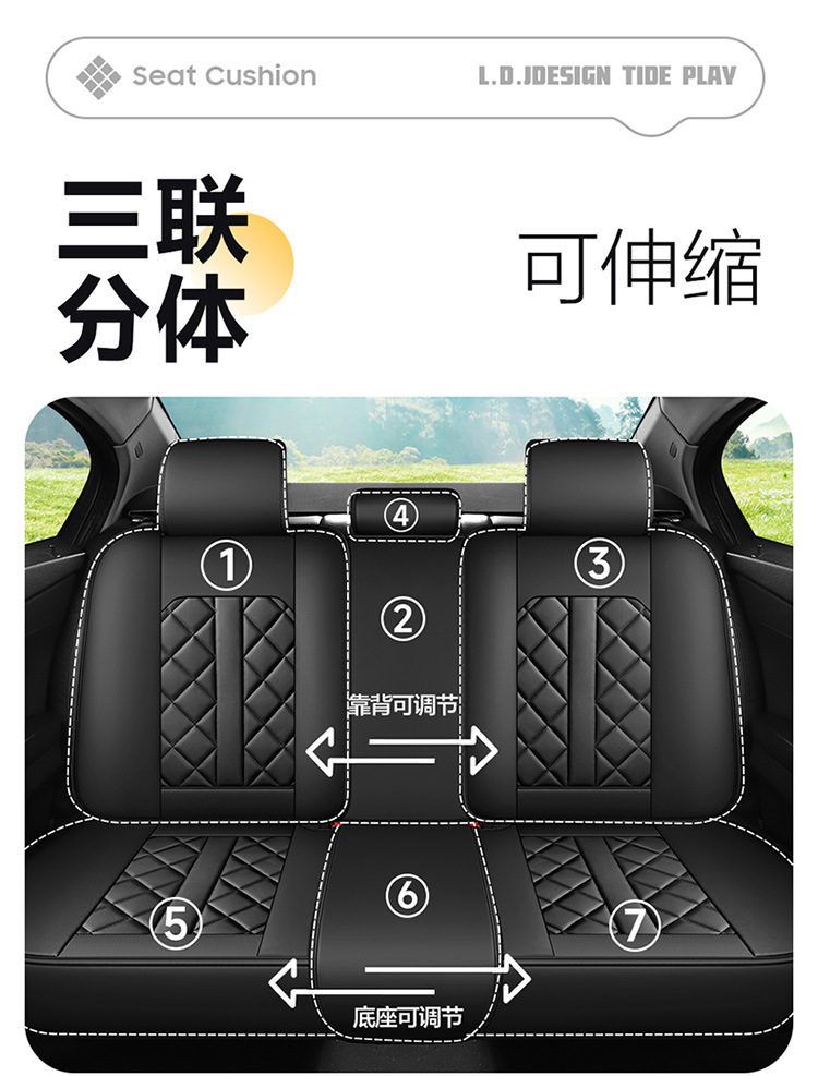2025 New Amazon All-Inclusive Full Leather Four-Season Universal Car Seat Cushion Cross-Border Hot Model Foreign Trade Wholesale