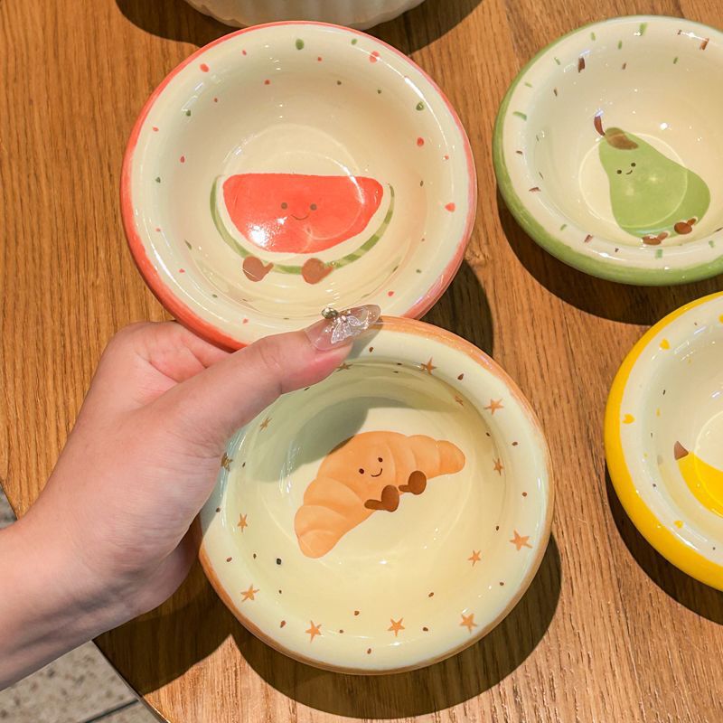 Cat Bowl, Cat Food Bowl, Cute Cartoon Dog Bowl, Ceramic Food Bowl, Mini Pet Cat Can Food Bowl, Water Bowl, Not Easy to Knock over