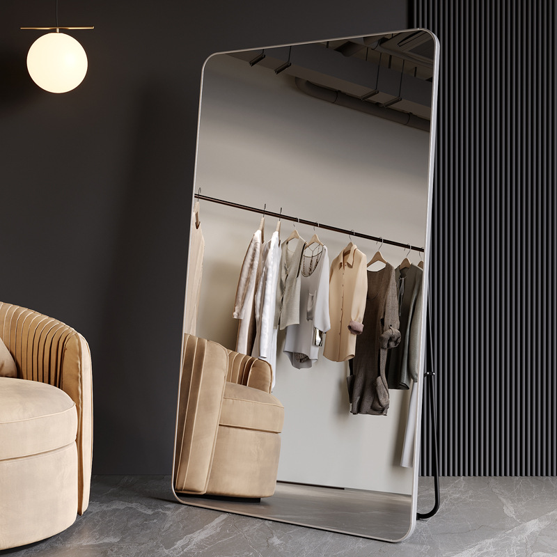 Espejo de vestir, espejo de cuerpo entero, espejo de suelo doméstico, espejo de prueba, espejo de belleza, espejo grande para la tienda de ropa de niñas.