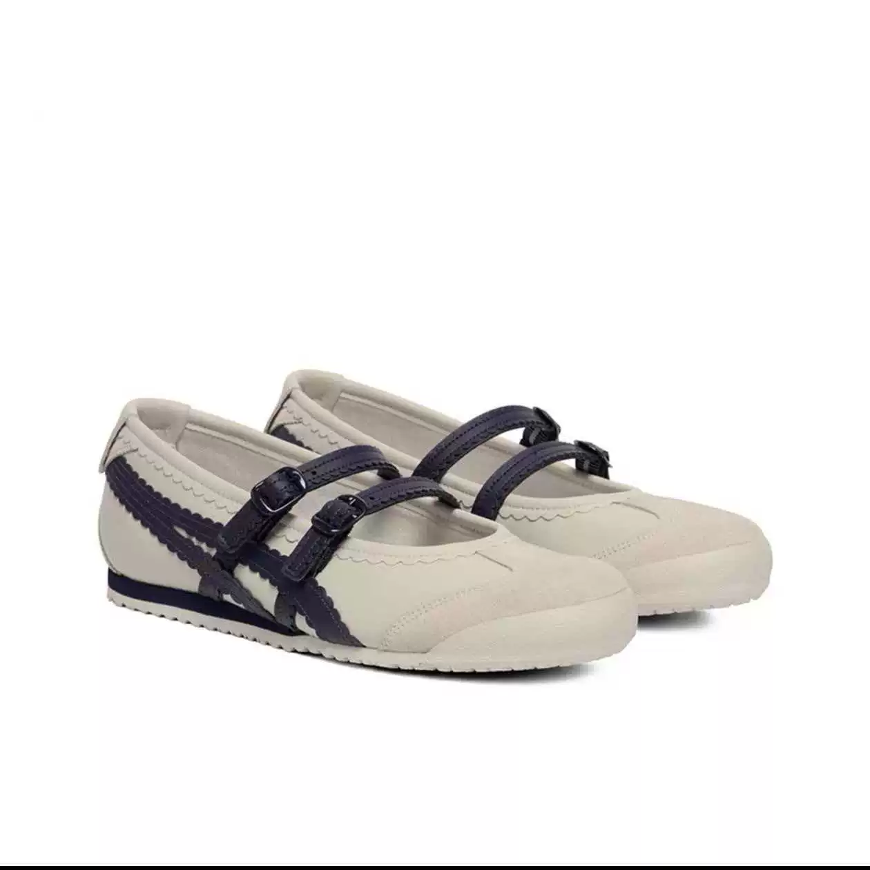 Балетки Mary Jane Onitsuka Tiger Mexico 66 TGRS — ретро повседневные, ремешки в стиле Mary Jane