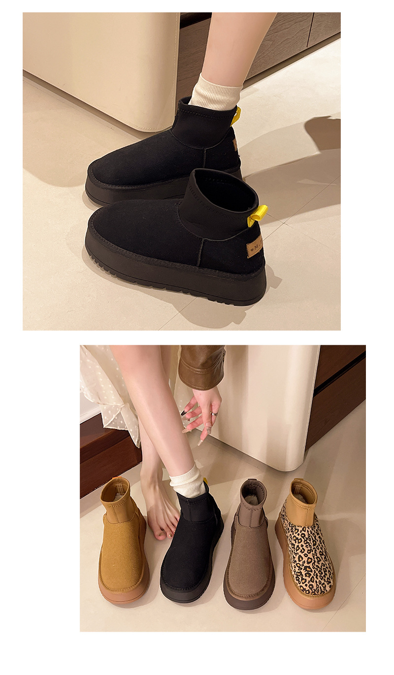 Scarpe da neve fredde del nord-est con suola spessa per le donne nell'inverno 2024, con pile aggiunto, impermeabili ispessite, antiscivolo e_voghion.com