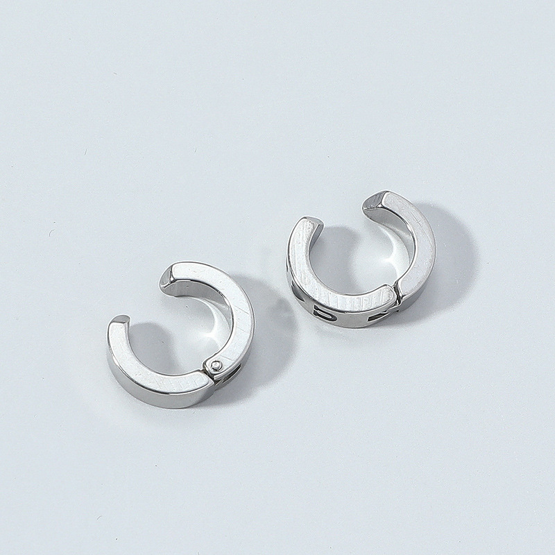 Lettering Love Ring Simple Men's Alloy Hoop Earrings display picture 2