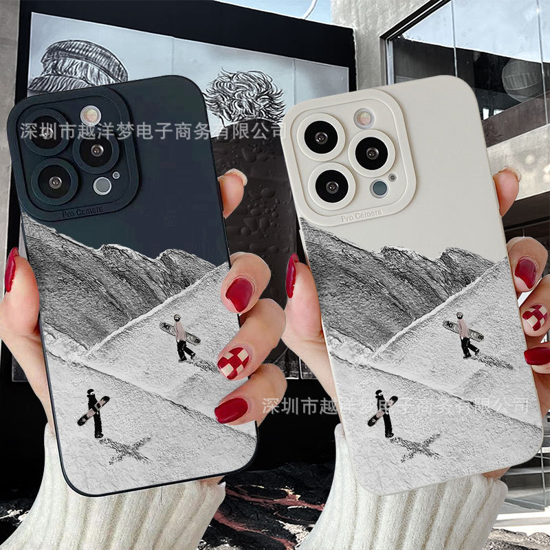 Skiing Iphone17Pro Pupil-Shaped Silicone Case 16/15/14/13 Silicone 12 Apple 11XS7