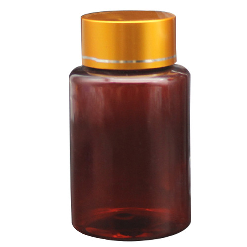 Wholesale 50 60 80 100g ml gold and silver cap sub-bottles transparent plastic bottles PET sealed bottles medicine bottles