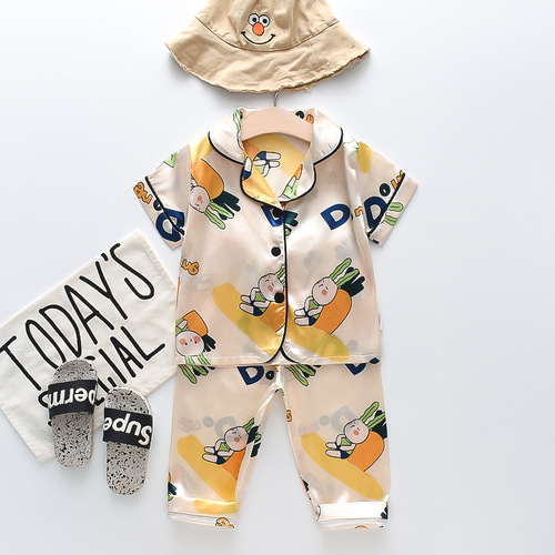 BE46 Short + Long  New Fashionable Comfortable Unisex Baby Cute Cartoon Rabbit Radish Homecoming Suit Two Pieces
