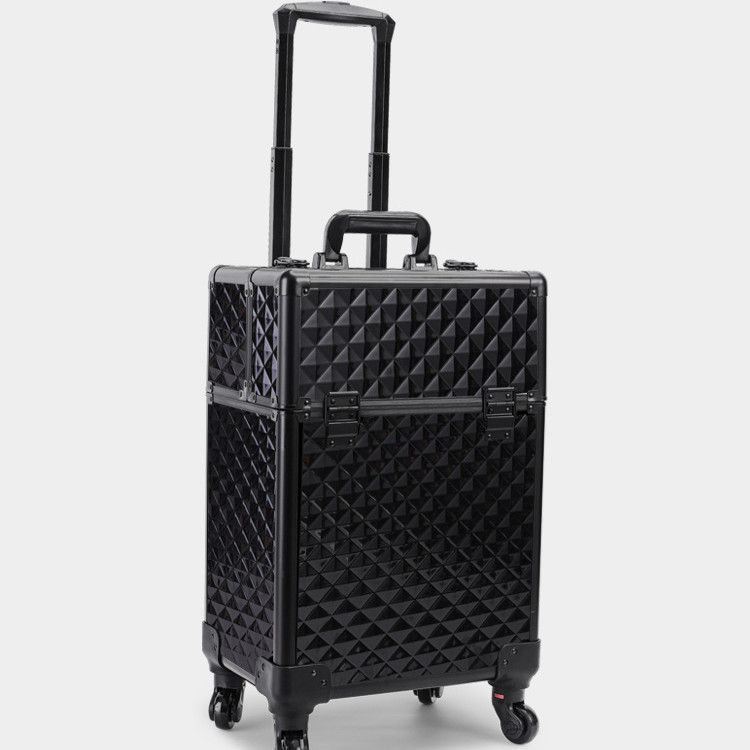 Caja de maquillaje multicapa, caja de tracción de maquillaje profesional, caja de herramientas de bordado de uñas, peluquería, maquillaje especial de gran capacidad