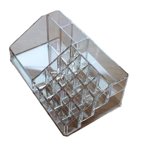 Desktop transparent storage box cosmetics lipstick shelf display stand girls dressing room dressing table multi-grid organizing box