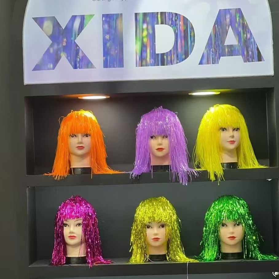 Cross-Border Fluorescent Wig Party Dance Funny Dress-Up Props Various Holiday Party Fluorescent Dance Dress-Up Supplies