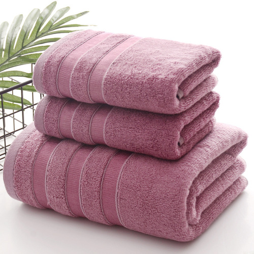 Factory Direct Sales Bamboo Carbon Fiber Out-of-Stock Towel Set Three-Piece Set Towels Bamboo Fiber Face Towel Bath Towel Wholesale
