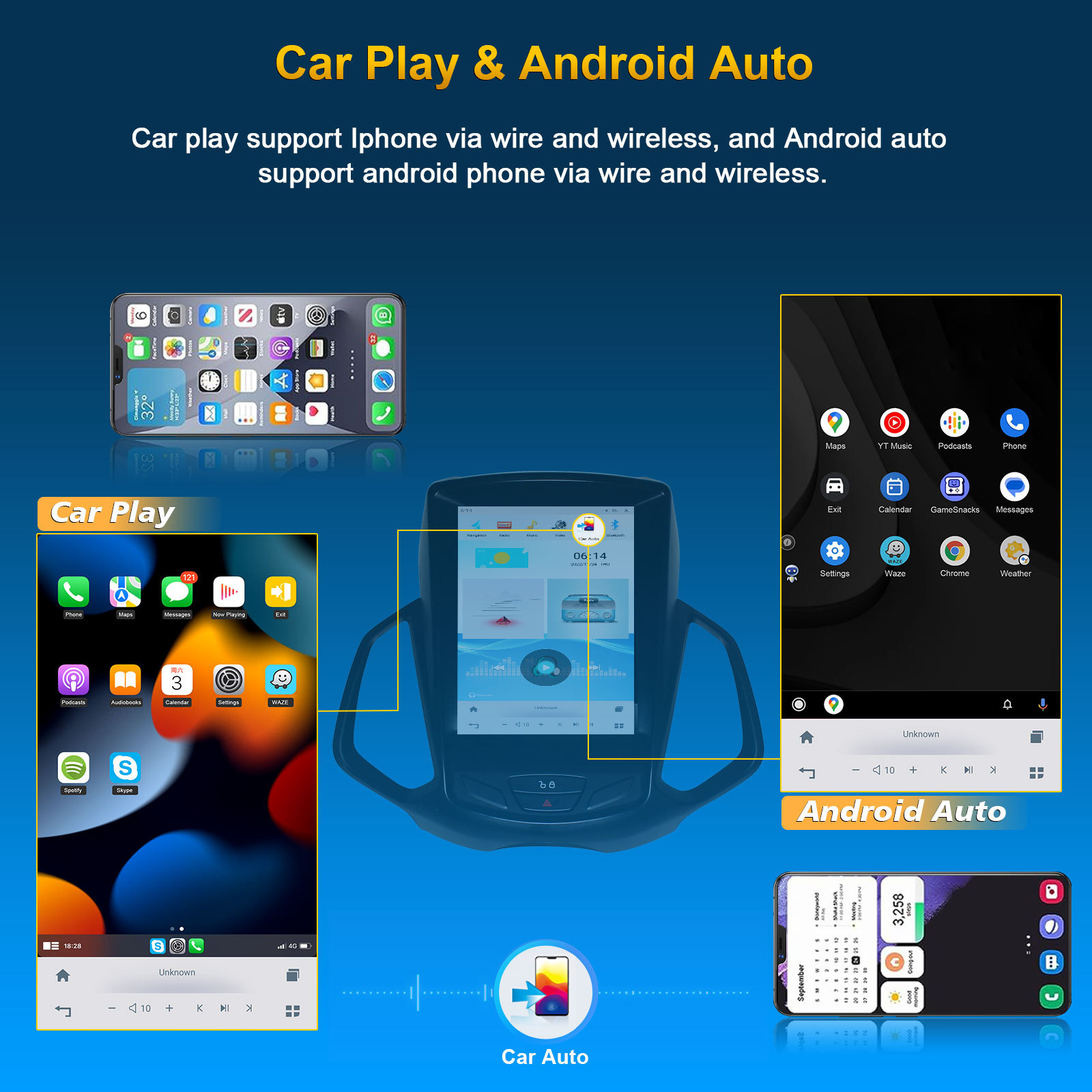 For Ford Ecosport 2013- 10.4 inch Vertical Screen Car Android IPS Navigation
