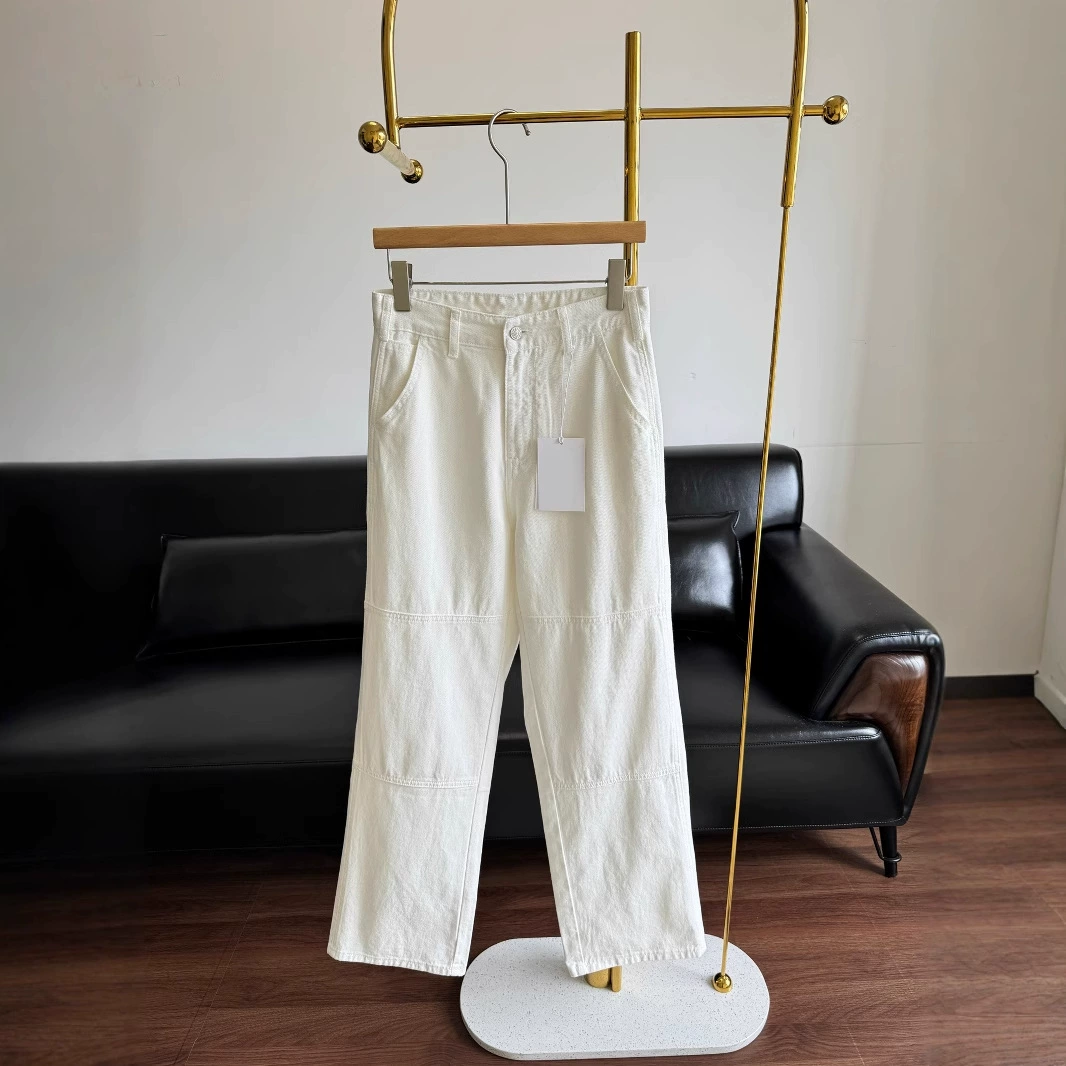 25ss ранневесенние женские белые прямые джинсы обычного кроя 250607