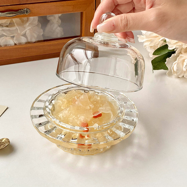 Китайская ласточка миска Tremella чашка стеклянная крышка с прозрачной и изысканной бытовой фруктовой десерт миска небольшая суповая чашка