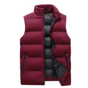 Men's New Autumn and Winter fleece-lined Thickened Warm Windproof Vest Hong Kong Style Casual Collar Cotton-padded Jacket for Men