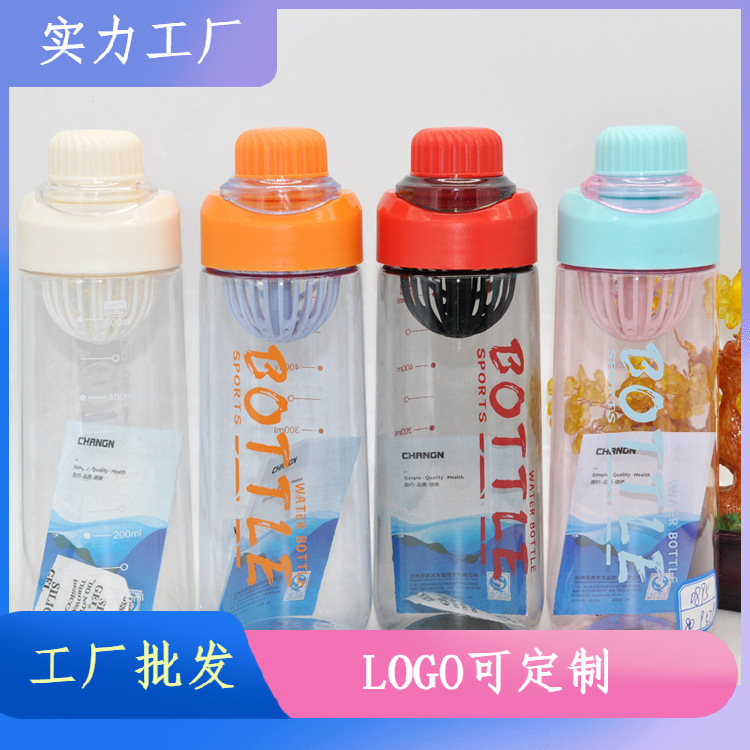 Tianyi 0875 simple deportes al aire libre espacio plástico taza 600ml taza portátil con escala portátil taza al por mayor