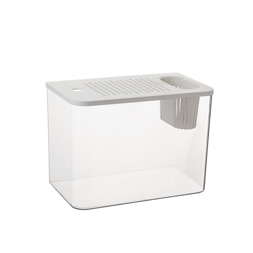 Ecological fighting fish tank living room mini large and small household aquarium transparent goldfish tank turtle tank with lid landscaping tank