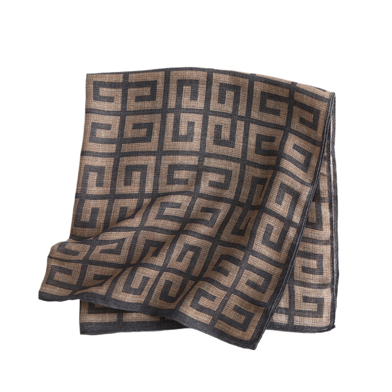 Nicho retrógrado estilo nacional estampado pequeño bufandas cuadradas impresas dama alta sensación simple bufandas de seda de moda bufandas decorativas