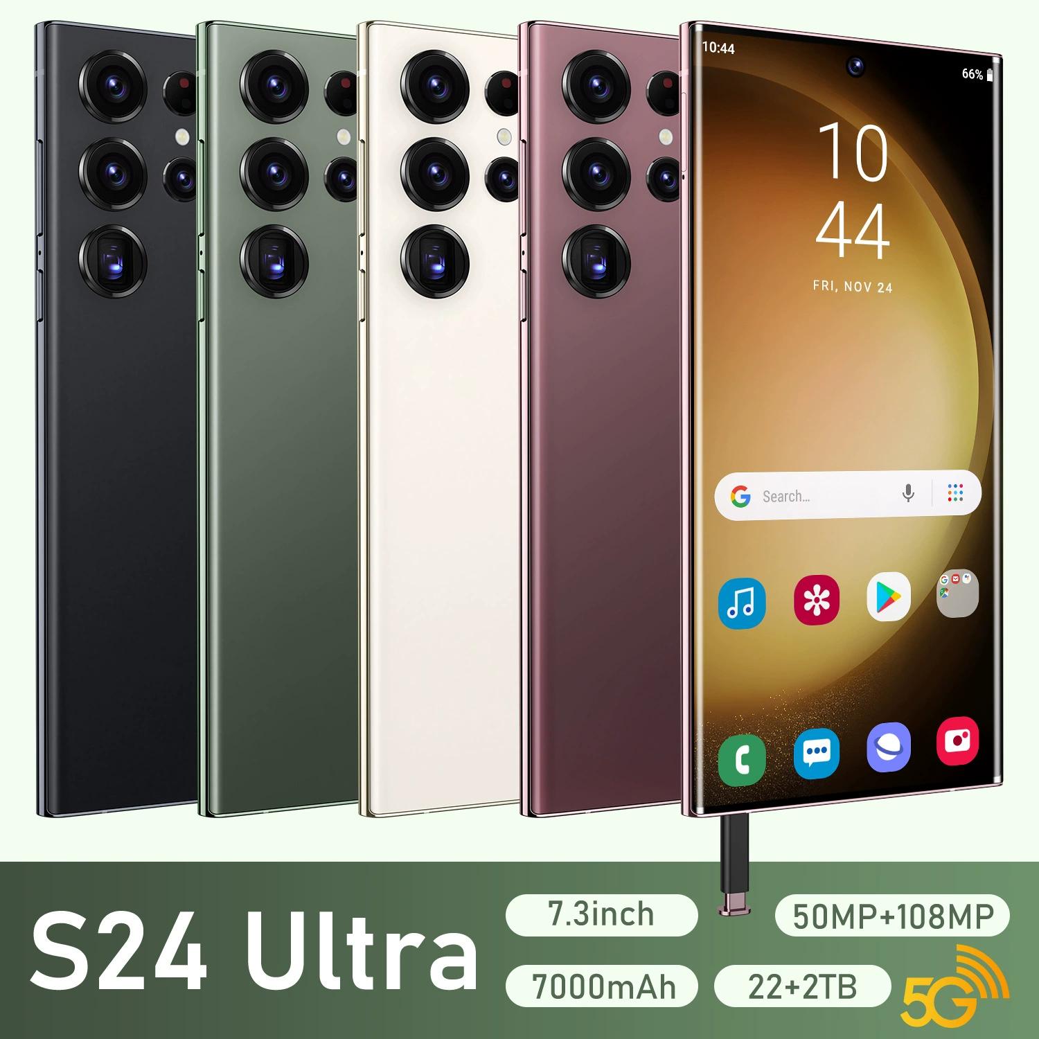 Смарт большой мобильный телефон, 245G, Android, полноэкранный дисплей, широкий экран