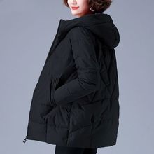 新款连帽女装棉服韩版宽松中长款时尚棉袄大码外套