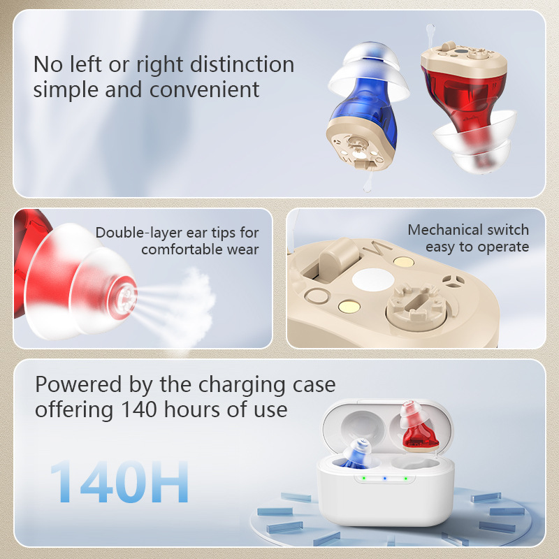 Gumi 老人用クロスボーダー既製補聴器充電式 CIC サウンドアンプサウンドコレクター充電コンパートメントアクセサリー|undefined