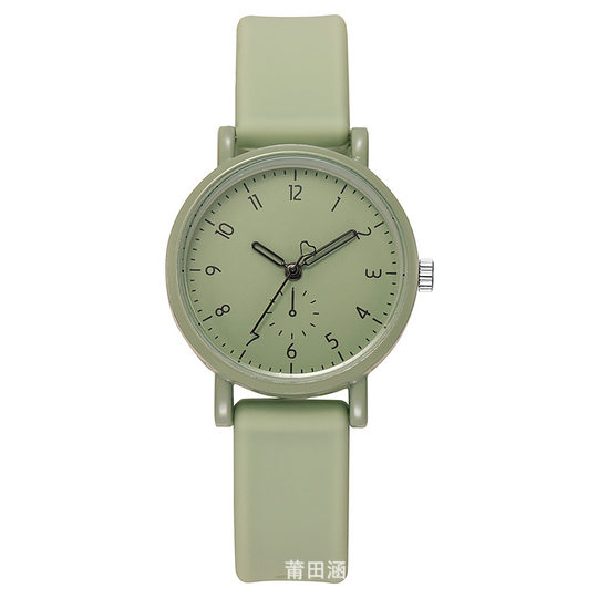 Special Watch for Examination Female Senior high school Students Pointing Type Class Watch Time Youth Campus Yan Control White Milk Tea Color