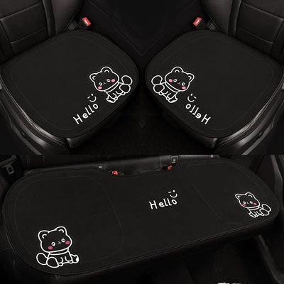 seat pad, three-piece set, rear – Four Seasons Pad - black-three-piece-set-black-and-white-puppy