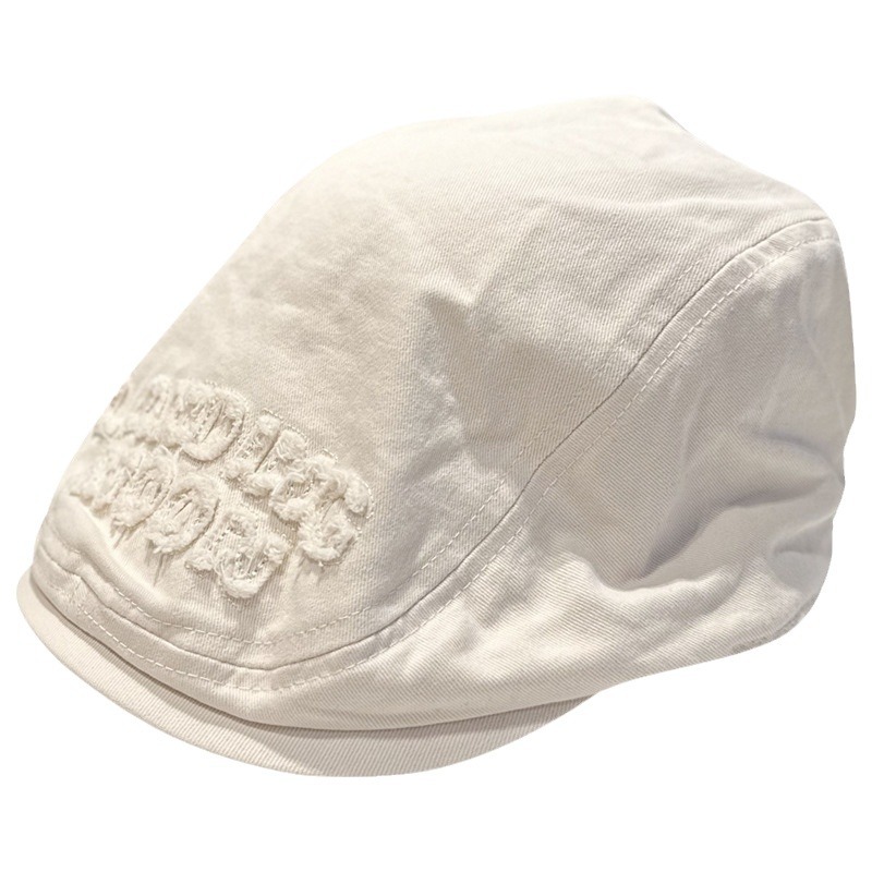 Diseñador coreano marca de periódicos sombrero infantil lavado con agua letras femeninas etiqueta hacia adelante sombrero protector solar padres-hijos pintores sombrero para niños