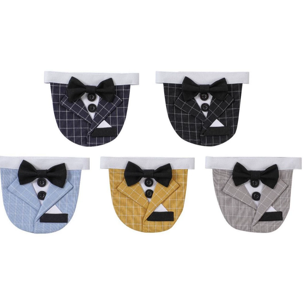 Tanpopo клетчатый костюм для домашних животных Треугольное полотенце полотенце слот большие, маленькие и маленькие собаки кошачье полотенце собачье полотенце треугольное полотенце