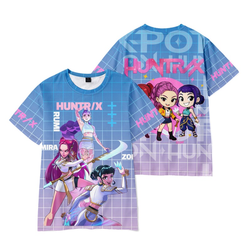 2025跨境新品KPop Demon Hunters印花短袖T恤印花成人童装夏季|undefined