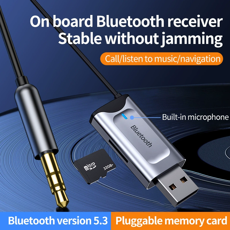 Новый беспроводной автомобильный Bluetooth-приемник 5.4, аудиоадаптер старого образца, адаптер для автомобиля с поддержкой карты TF