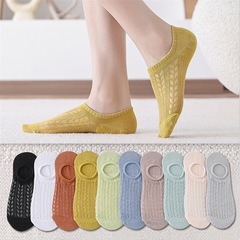 Boat socks for women spring and summer thin summer breathable mesh air-conditioning socks shallow mouth socks with silicone non-slip invisible socks