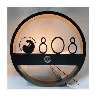 Hotel smart door plate luminous electronic door display stainless steel room number plate Hotel B & B institution private room number signboard