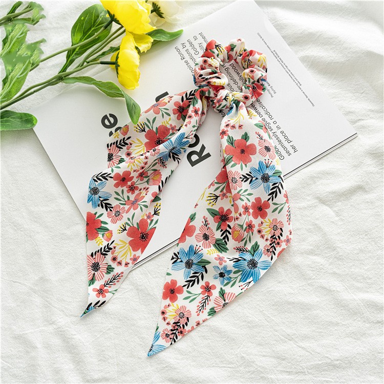 Shopping Occasion Ditsy Floral Pattern Women'S Gender Sweet Ditsy Floral Cloth Ribbon Hair Tie