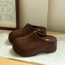 时尚厚底包头拖鞋女2025年秋季新款学院风轻便小个子高跟休闲女鞋