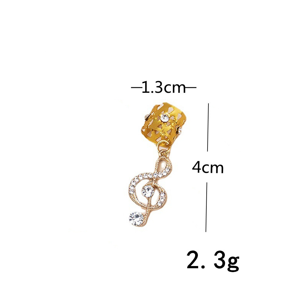 7g Weight hair buckle Hair Accessories Type Simple Style Notes Alloy Plating Inlay Rhinestones Hair Buckle 1 Piece