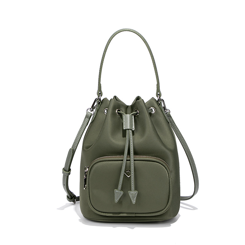 Minimalist Waterproof Nylon Backpack, Lightweight Versatile Bucket Bag, Korean Style Casual Shoulder And Crossbody Bag - Thumbnail 6