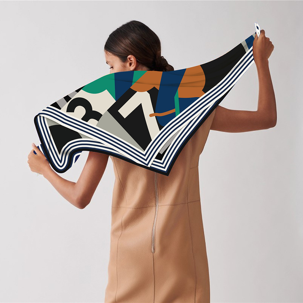 108g Weight Silk Scarf Classification Daily Occasion Human Pattern All Seasons Season Women's Gender Printing Design Casual Style Women's Casual Human Twill Printing Silk Scarf 15