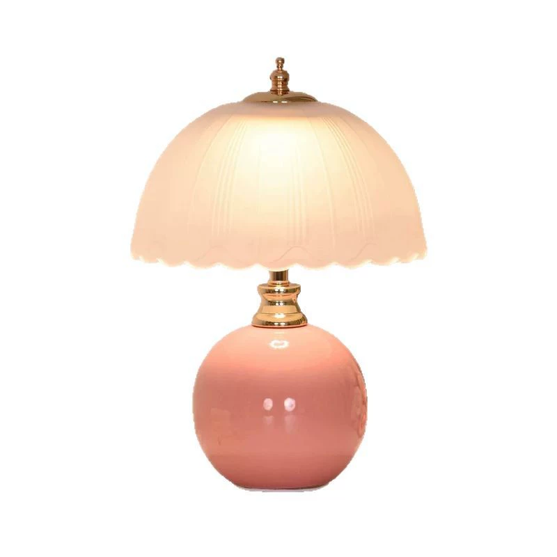 Bedside Table Lamp, Ceramic Industrial Cream Lamp, USB Button Stepless Dimming, Light Luxury