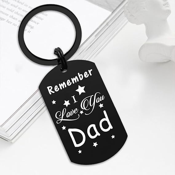 Amazon Hot Father's Day Son Daughter Father Gift I Love Dad Stainless Steel Keychain in stock Amazon Hot Father's Day Son Daughter Father Gift I Love Dad Stainless Steel Keychain in stock