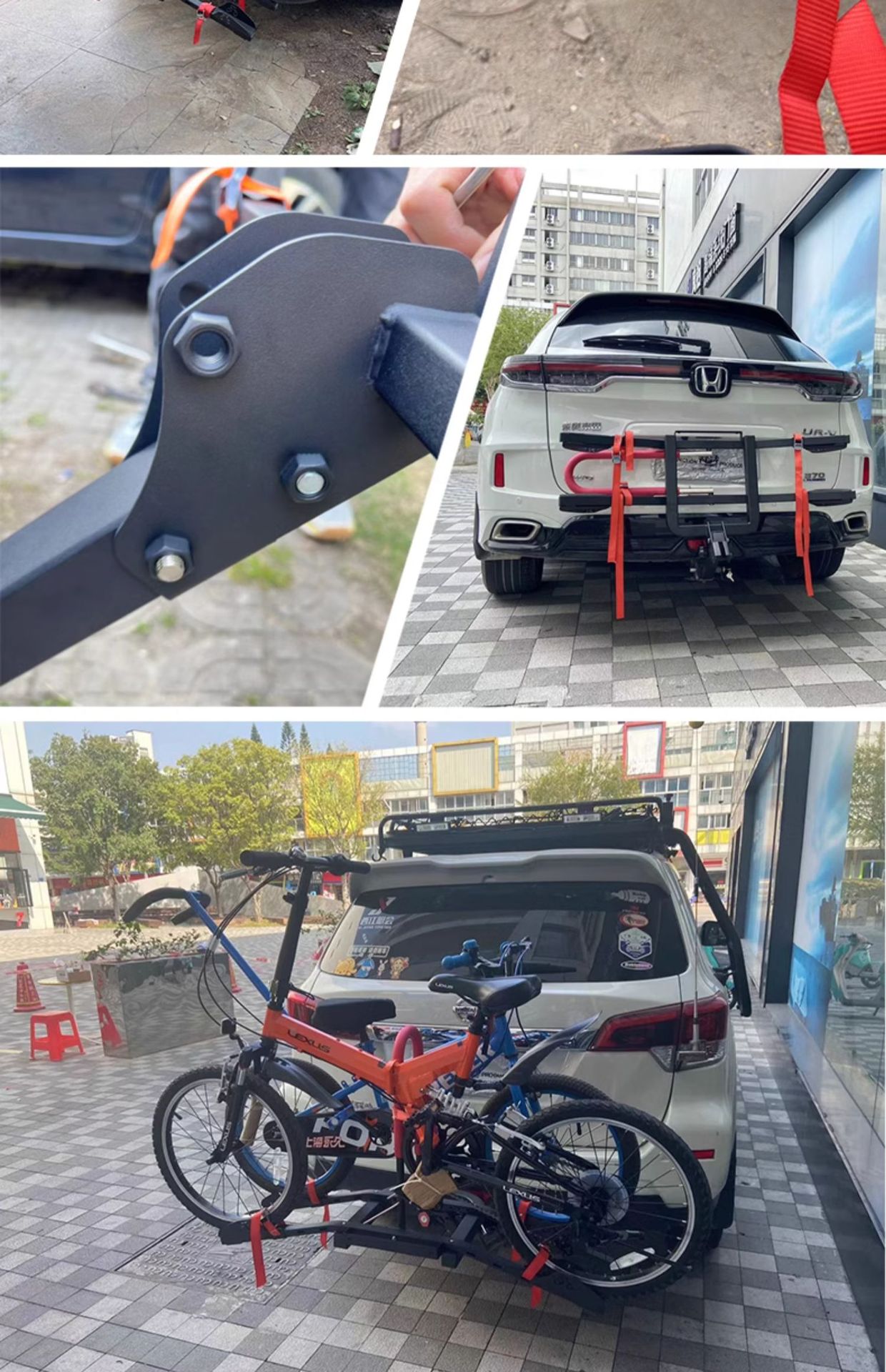 Outdoor cycling car rear hanging bicycle frame fixed single frame rear support bicycle equipment portable and detachable