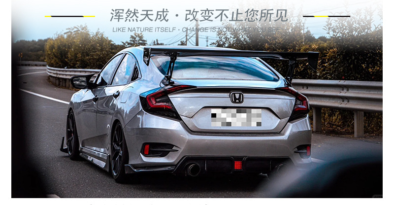 Black Knight Grille Rear Emblem CIVIC Lettering for Honda Civic 10th/11th Gen
