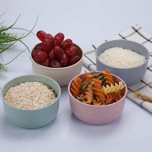 Chinese Style Wheat Straw Bowl Creative Ins Noodle Bowl Rice Soup Bowl Wheat Fiber Home Meal Bowl Set Wholesale 