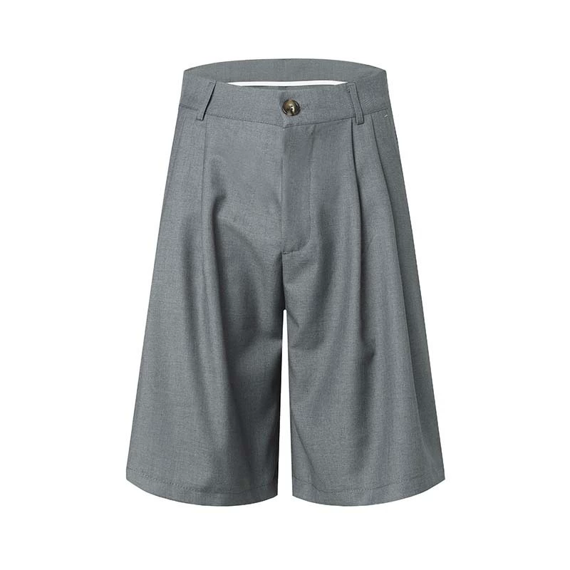 Американский прилив складчатый продвинутый смысл прямые пятиконечные брюки новые высокие улицы свободные повседневные широкие короткие брюки