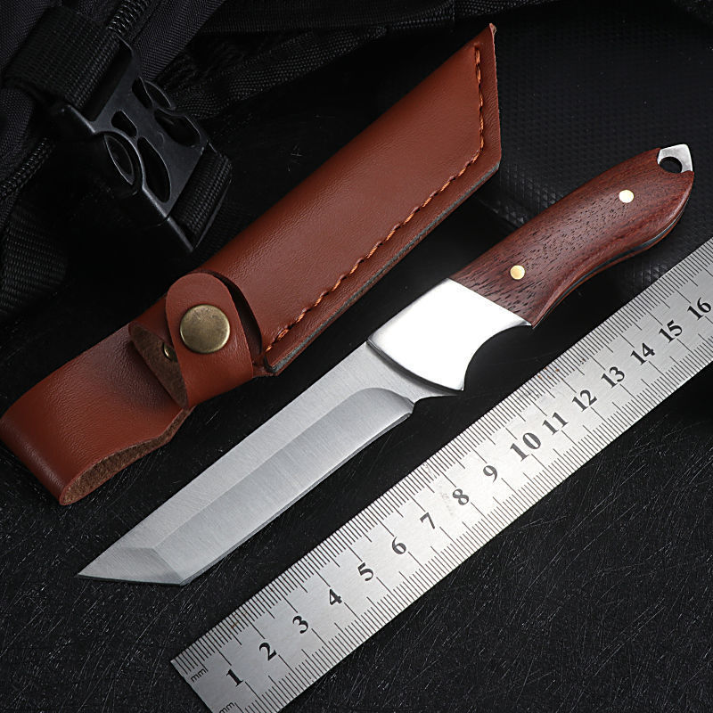 花梨木户外小刀随身便捷携带野营吃手把肉小刀