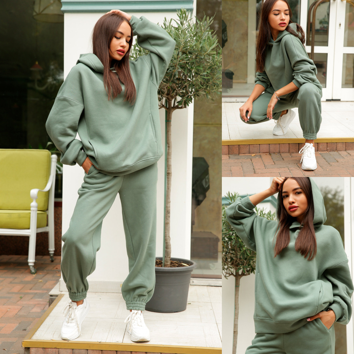 Comfort Function Regular Fit Fit Type Solid Color Pattern Spring, Autumn Season Women's Casual Simple Style Solid Color Spandex Pants Sets