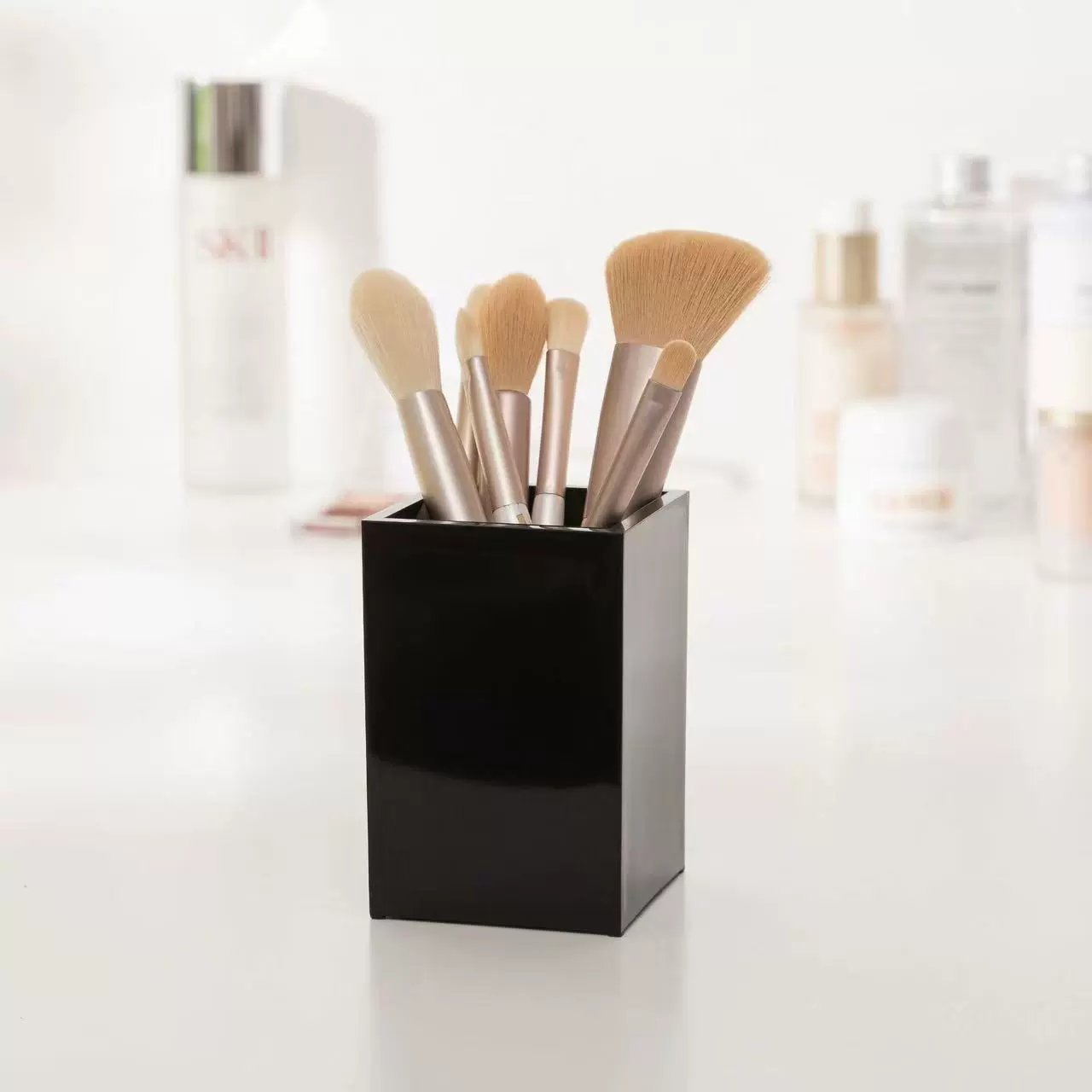 亚克力笔筒学生文具收纳盒化妆刷收纳筒diy手工配件整理盒