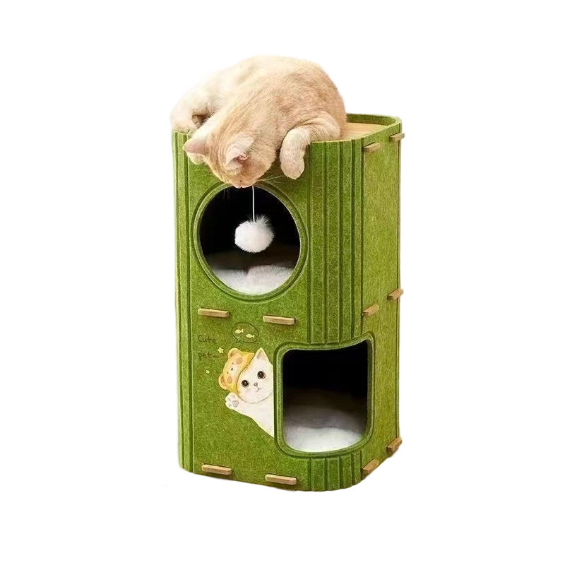 フェルトペットの巣 2025 新しいかわいいフェルト猫の巣シンプルでかわいい猫の巣猫クライミングフレーム猫スクラッチボード|undefined
