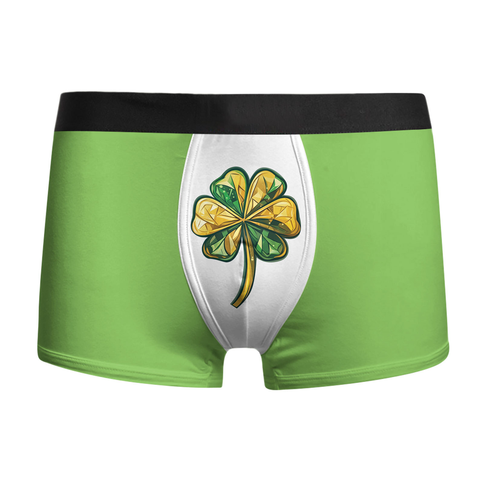 Ropa interior para hombres, ropa interior para hombres, calzoncillos bóxer transpirables baratos, pantalones cortos bóxer con estampado de trébol de cuatro hojas de vacaciones MP01