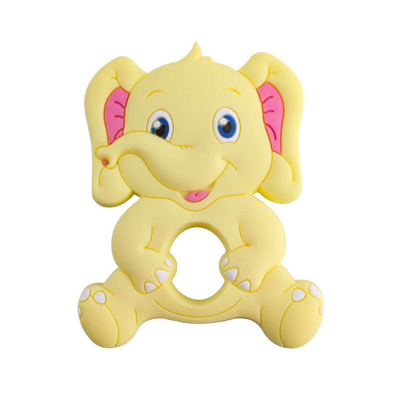 Creativo DIY bebé suministros nueva historieta de silicona elefante juguete teether dientes del bebé moler dientes Shaper