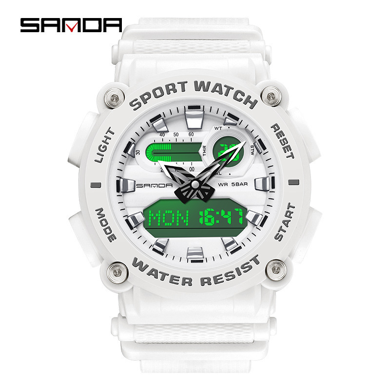 SANDA 3139 reloj electrónico multifuncional deportes al aire libre luminoso impermeable reloj de hombre simple reloj creativo