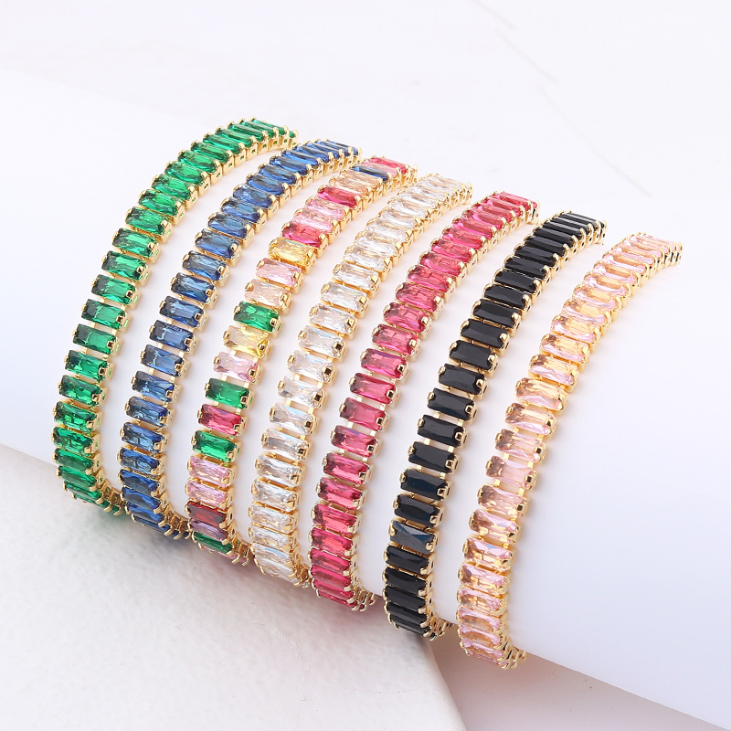 Fashion Geometric Copper Bracelets Inlay Zircon Copper Bracelets